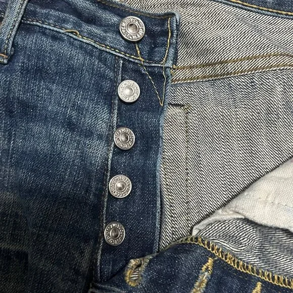 Levis Vintage Clothing 501XX Redline Selvedge Jeans Big E 32x28 Distressed 1993